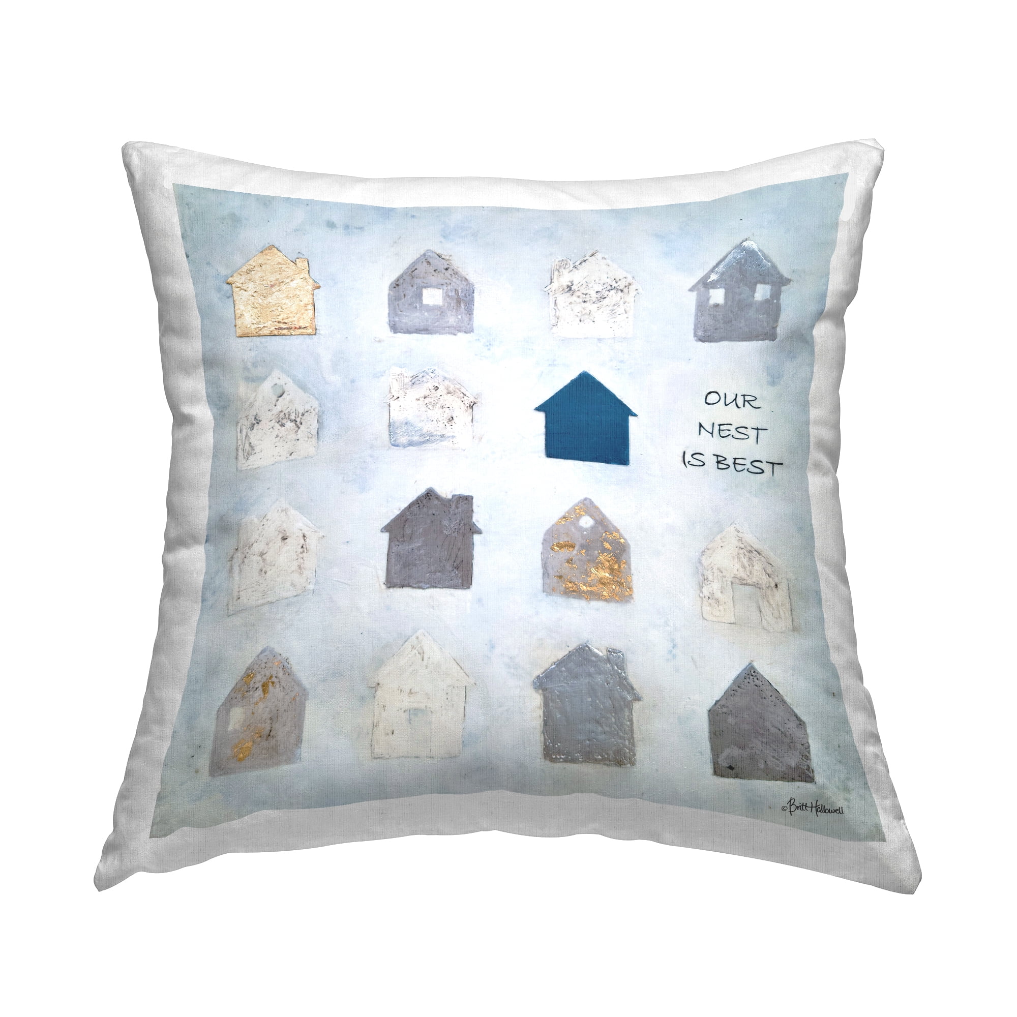 Stupell Industries Our Nest Is Best Varied Houses Shapes Design by Britt Hallowell Throw Pillow