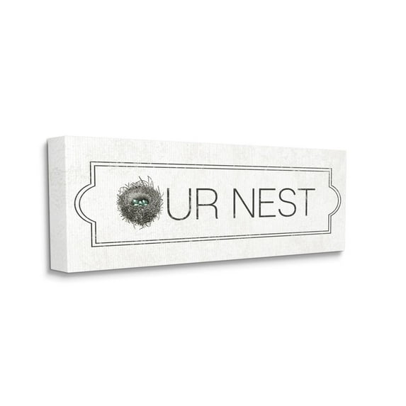 Stupell Industries Our Nest Phrase Family Home Nursery Greeting Canvas Wall Art Design by Daphne Polselli, 20" x 48"