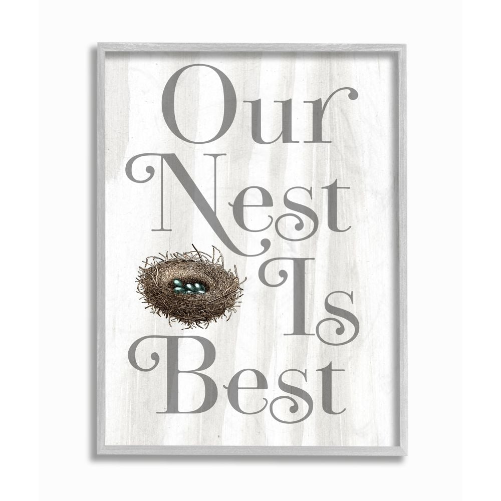 Stupell Industries Our Nest is Best Rustic Nursery Phrase Designed by Daphne Polselli