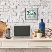 Stupell Industries Out Dream Yourself Flower Inspirational Word Design Graphic Art Black Framed Art Print Wall Art, 12x12, by Gigi Louise