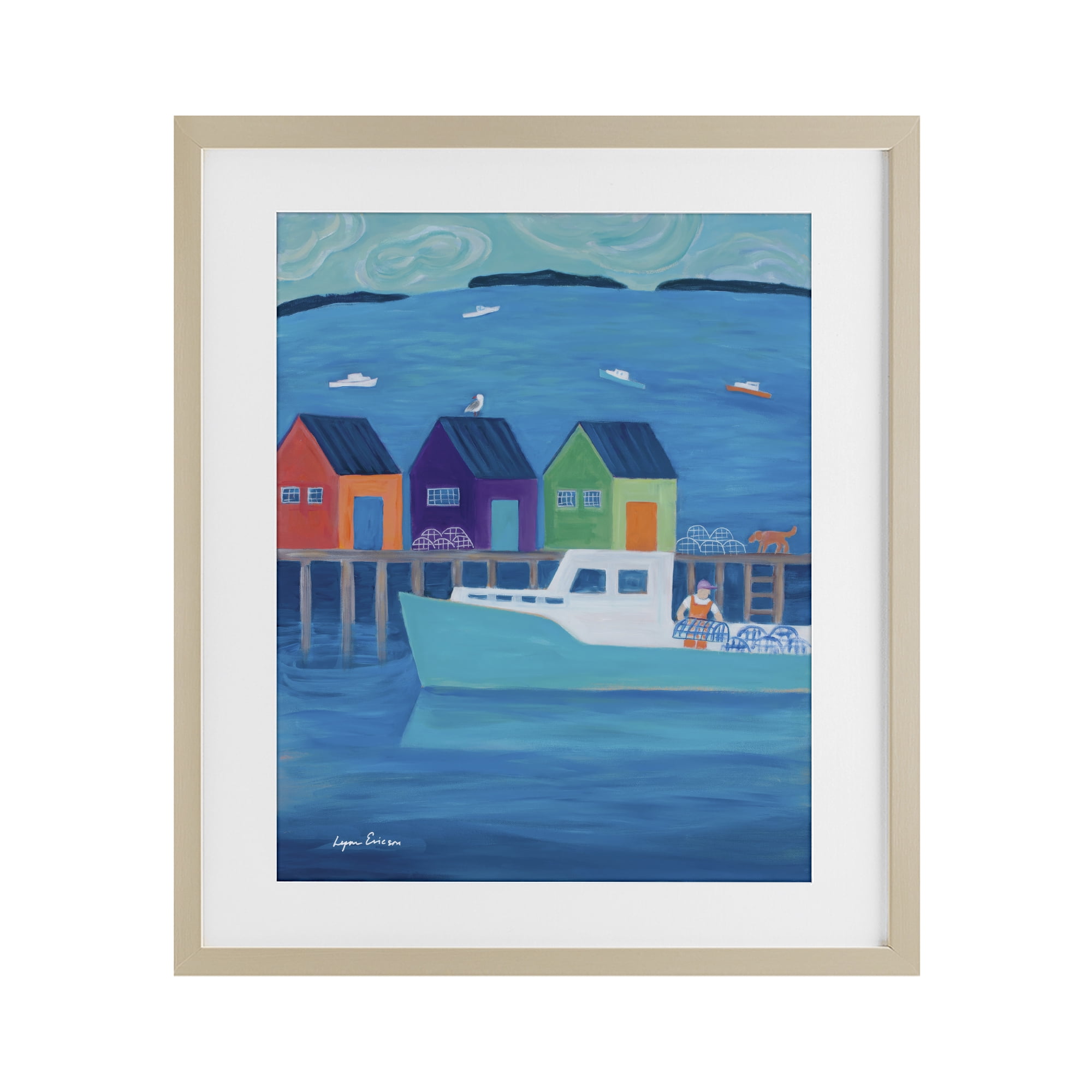 Stupell Industries Out Hauling Traps Birch Framed Print Under Glass, design by Lynn Ericson Fine Art