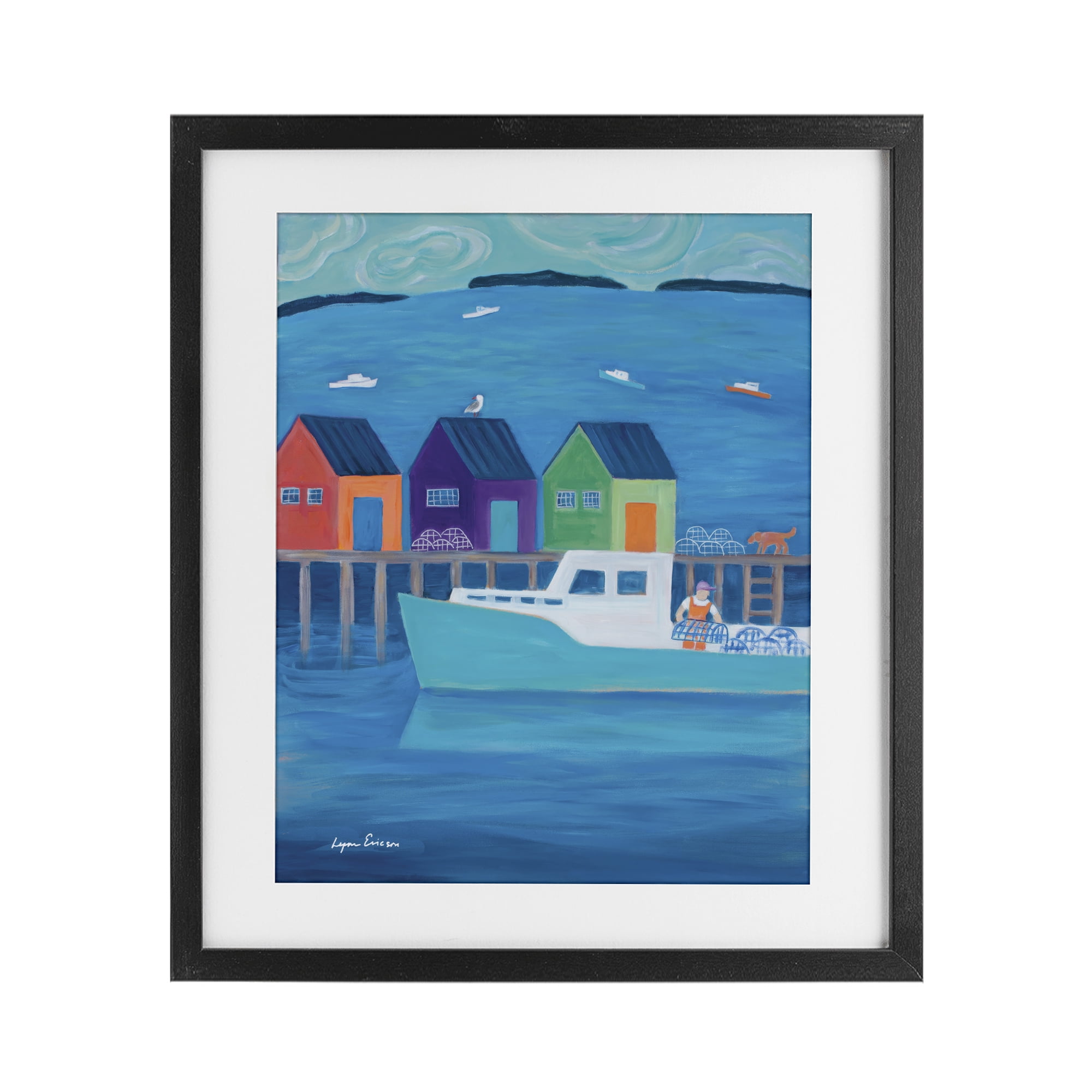 Stupell Industries Out Hauling Traps Black Framed Print Under Glass, design by Lynn Ericson Fine Art
