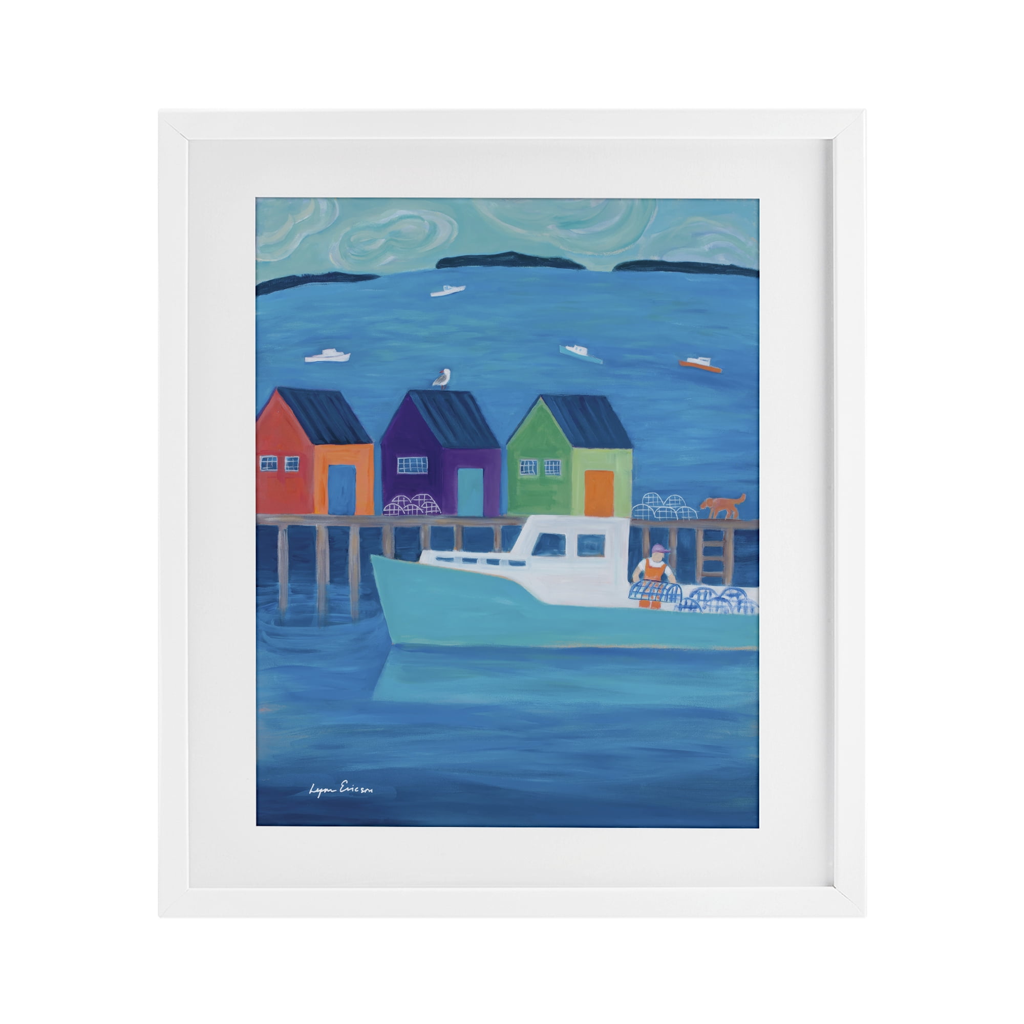 Stupell Industries Out Hauling Traps White Framed Print Under Glass, design by Lynn Ericson Fine Art