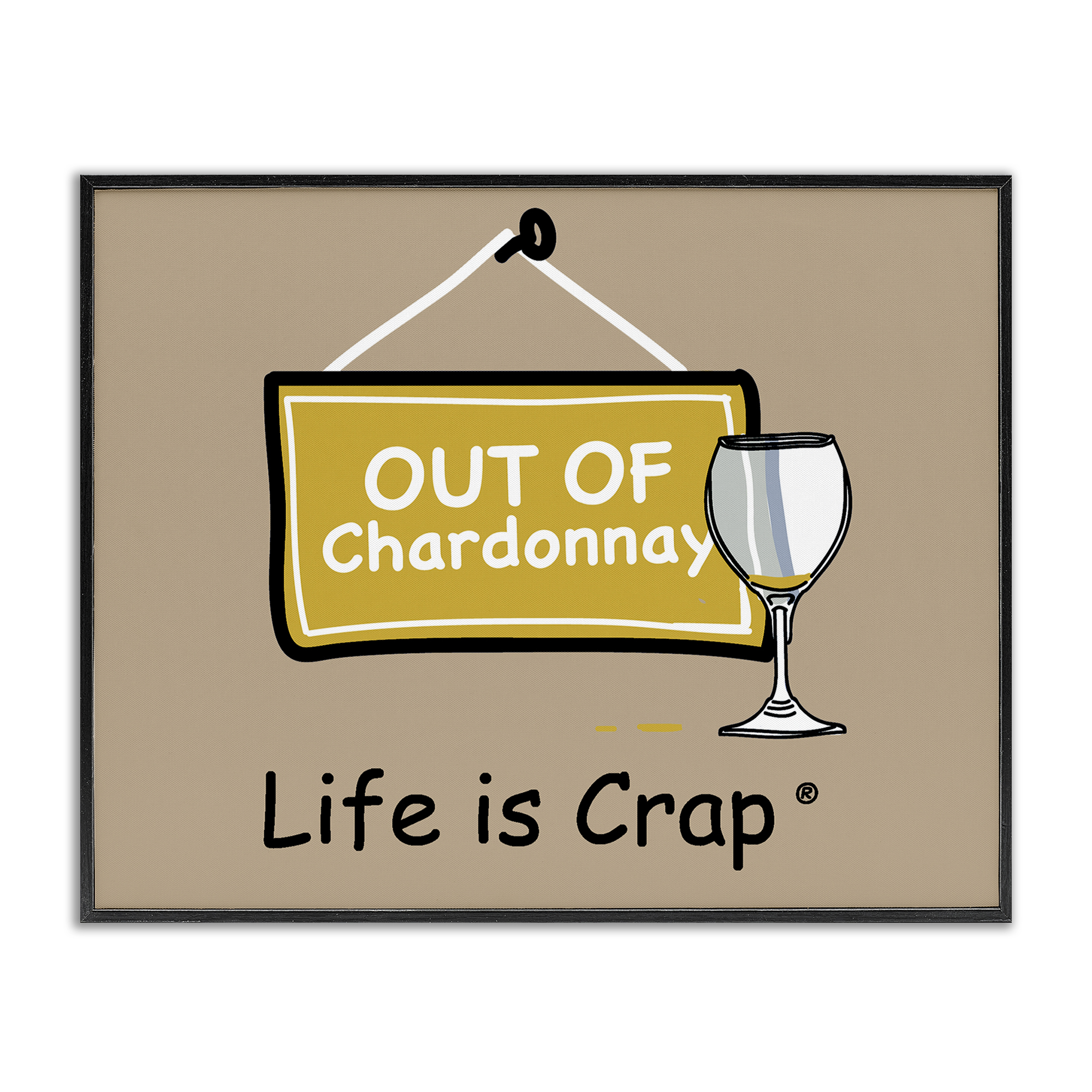 Stupell Industries Out Of Chardonnay Novelty & Humor Painting Black Framed Art Print Wall Art, 14 x 11