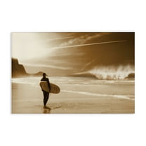 Stupell Industries Out Of The Sun Surfer Coastal Photography Gallery Wrapped Canvas Art Print Wall Art, 24 x 16