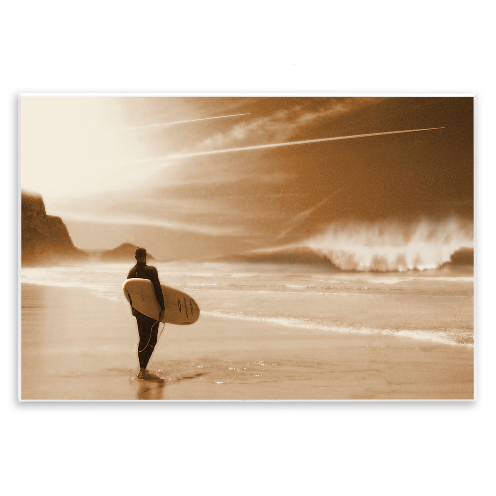 Stupell Industries Out Of The Sun Surfer Coastal Photography Unframed Art Print Wall Art, 19 x 13
