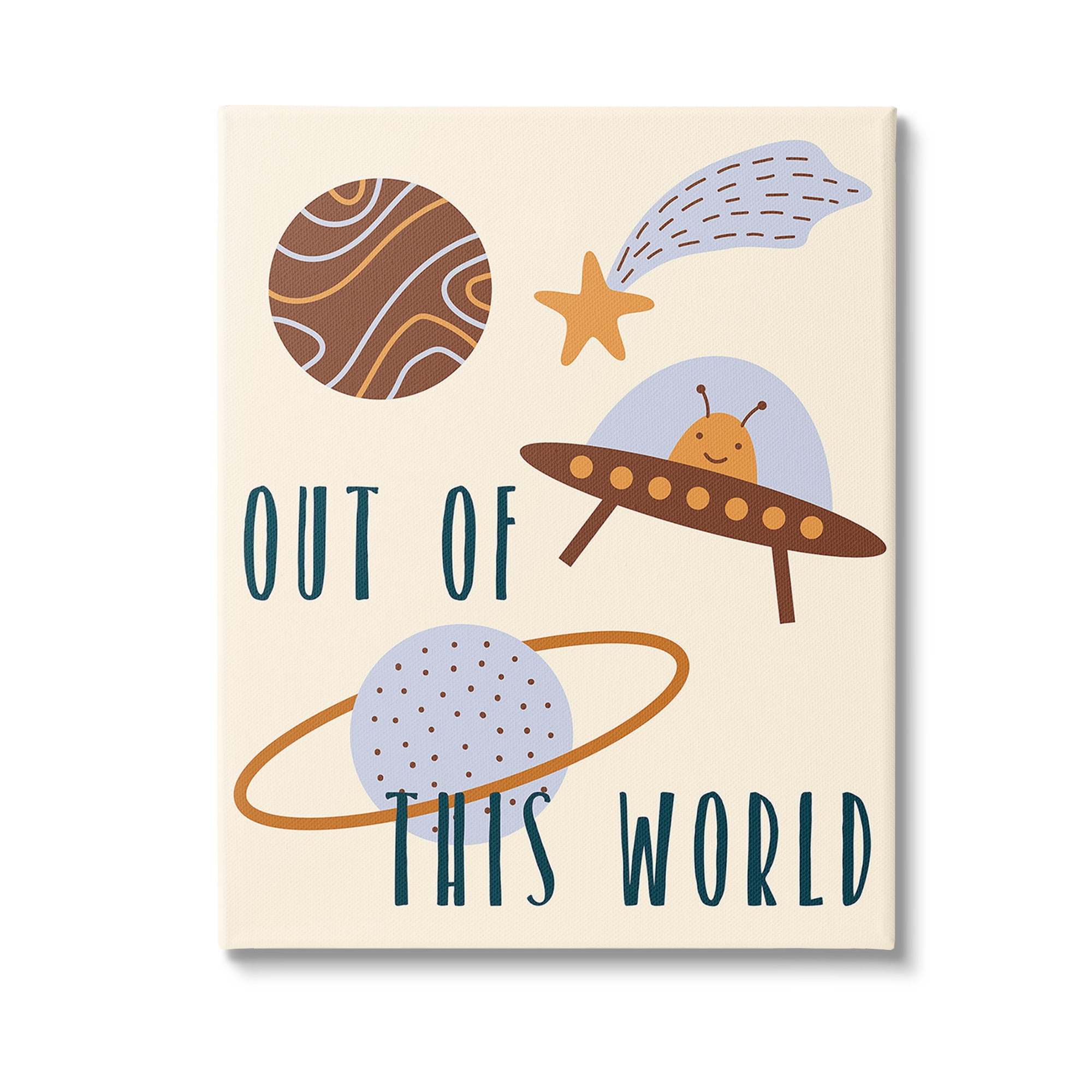 Stupell Industries Out Of This World Alien Fairy Tales & Fantasy Painting Gallery Wrapped Canvas Art Print Wall Art, 24 x 30