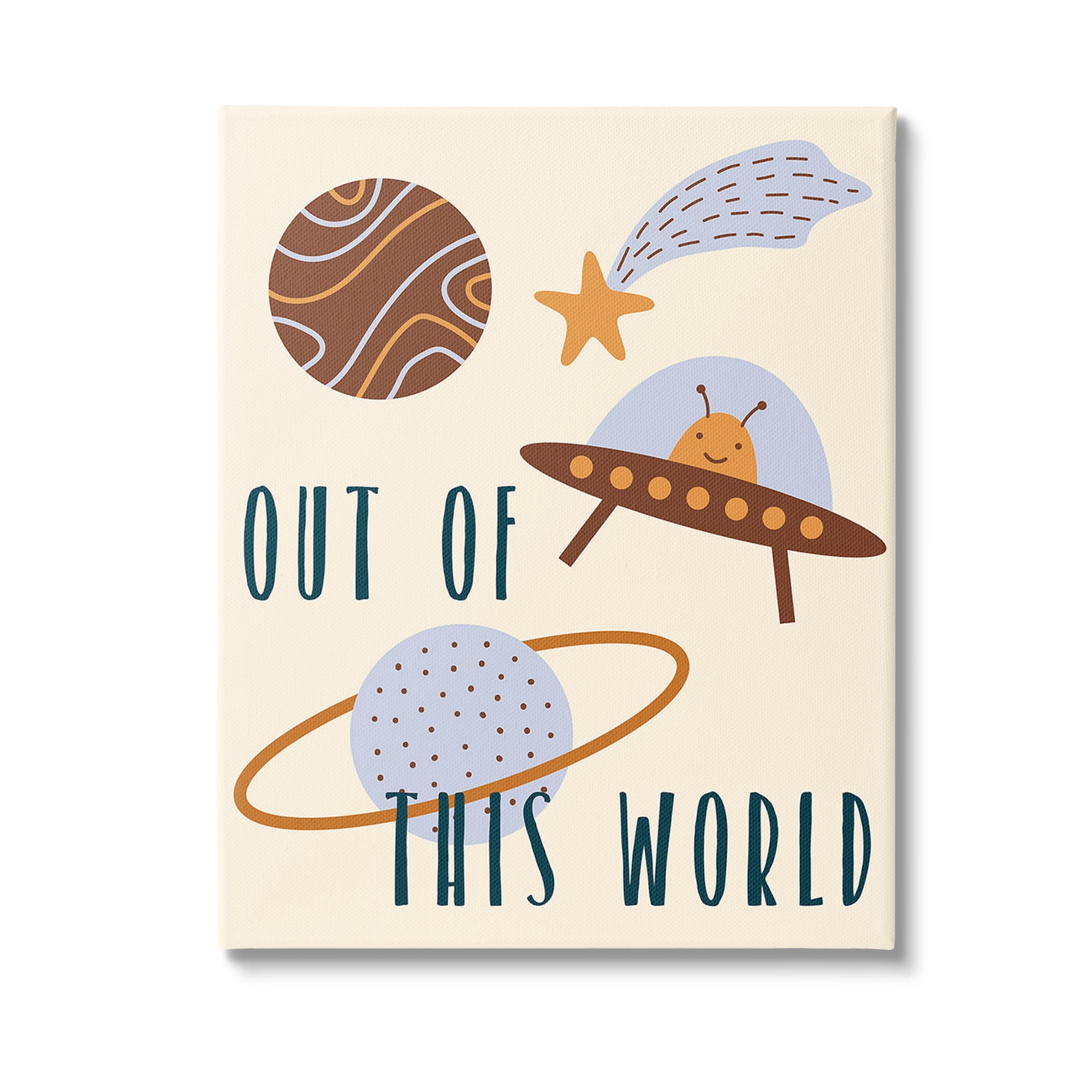 Stupell Industries Out Of This World Alien Fairy Tales & Fantasy Painting Gallery Wrapped Canvas Art Print Wall Art, 36 x 48