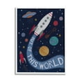 thumbnail image 1 of Stupell Industries Out Of This World Text Flying Rocket Ship Galaxy Framed Wall Art, 16 x 20, Design by Nina Seven, 1 of 5