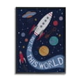 thumbnail image 1 of Stupell Industries Out Of This World Text Flying Rocket Ship Galaxy Framed Wall Art, 24 x 30, Design by Nina Seven, 1 of 5