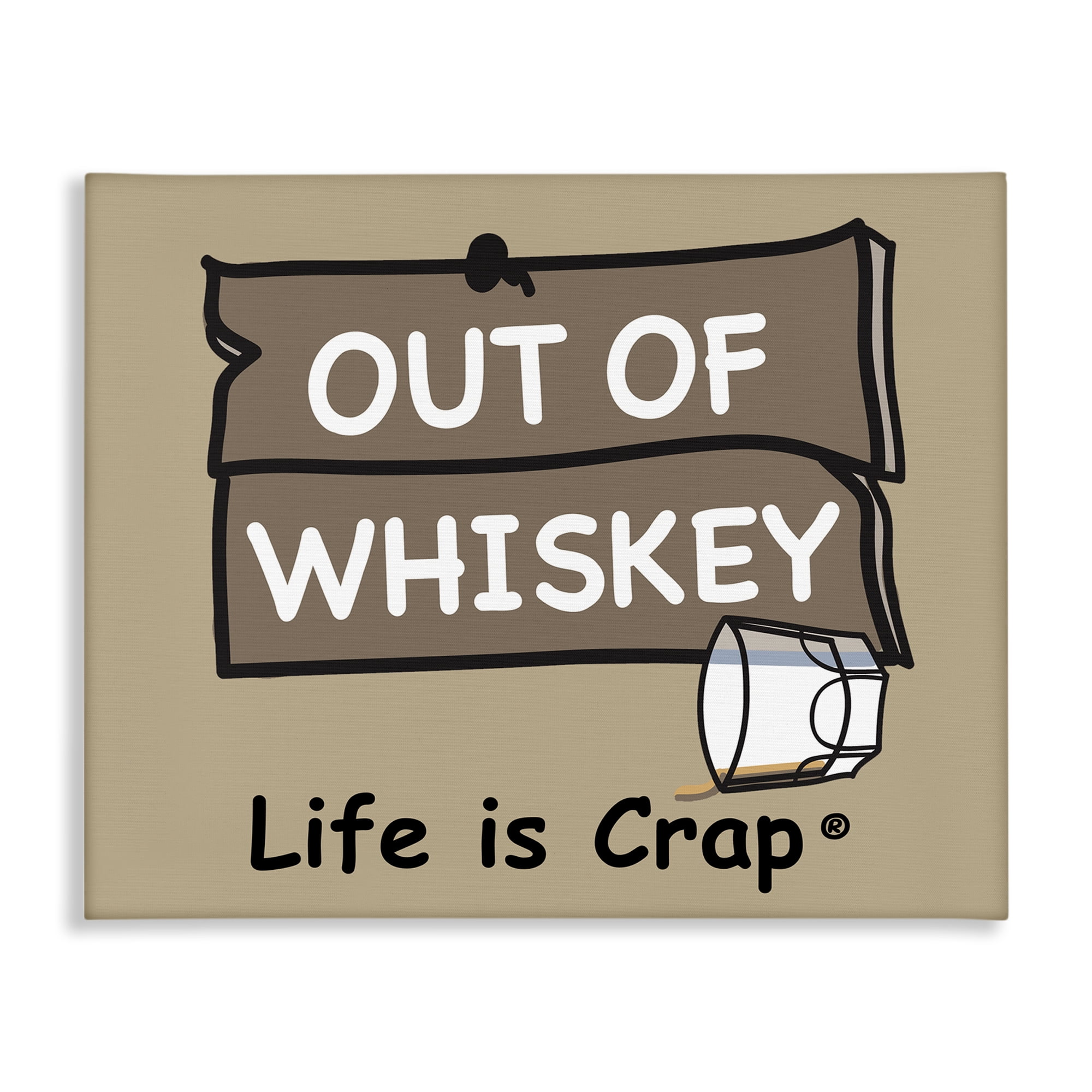 Stupell Industries Out Of Whiskey Novelty & Humor Painting Wrapped Canvas Art Print Wall Art, 48 x 36