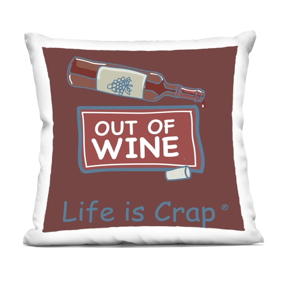 Stupell Industries Out Of Wine Bottle 18" x 18" Novelty & Humor Print Polyester Throw Pillow, Zip Closure 1 Count