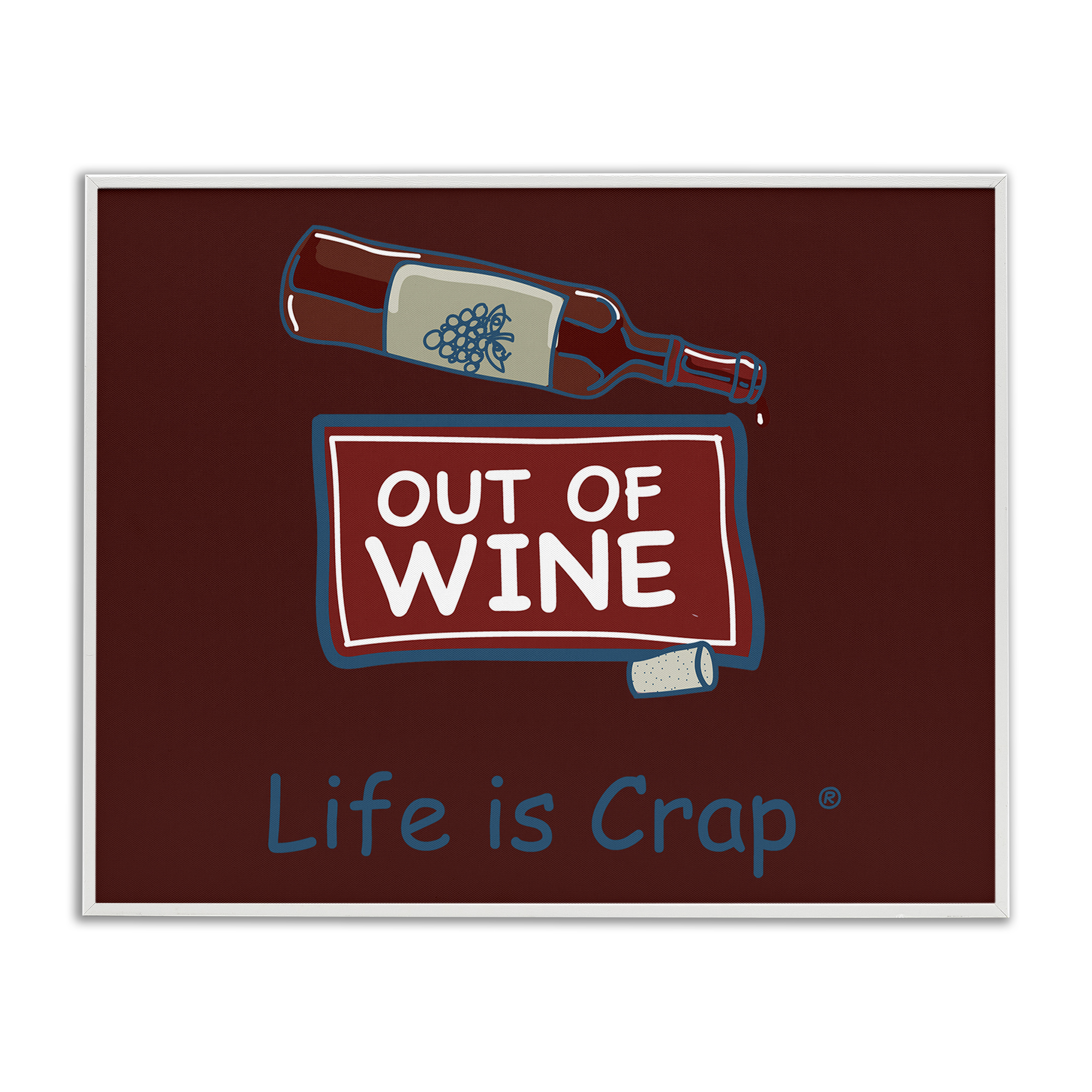 Stupell Industries Out Of Wine Bottle Novelty & Humor Painting White Framed Art Print Wall Art, 30 x 24