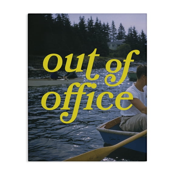 Stupell Industries Out of Office Lake View Quotes and Sayings Painting Wrapped Canvas Canvas Art Print Wall Art, 36 x 48