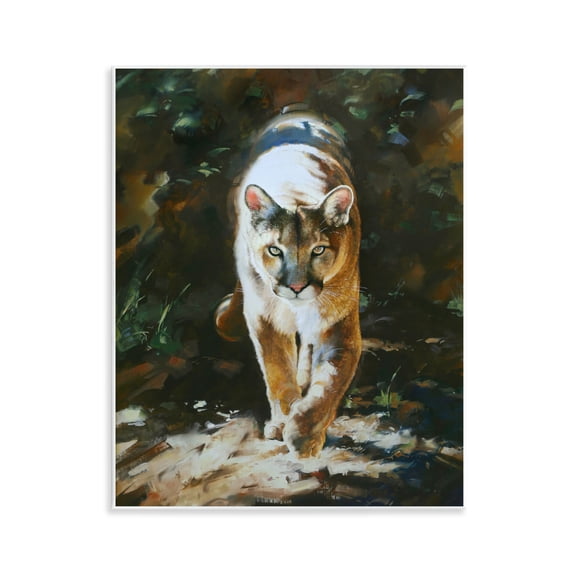 Stupell Industries Out of Shadows Panther Animals Painting Unframed Art Print Wall Art, 11 x 14