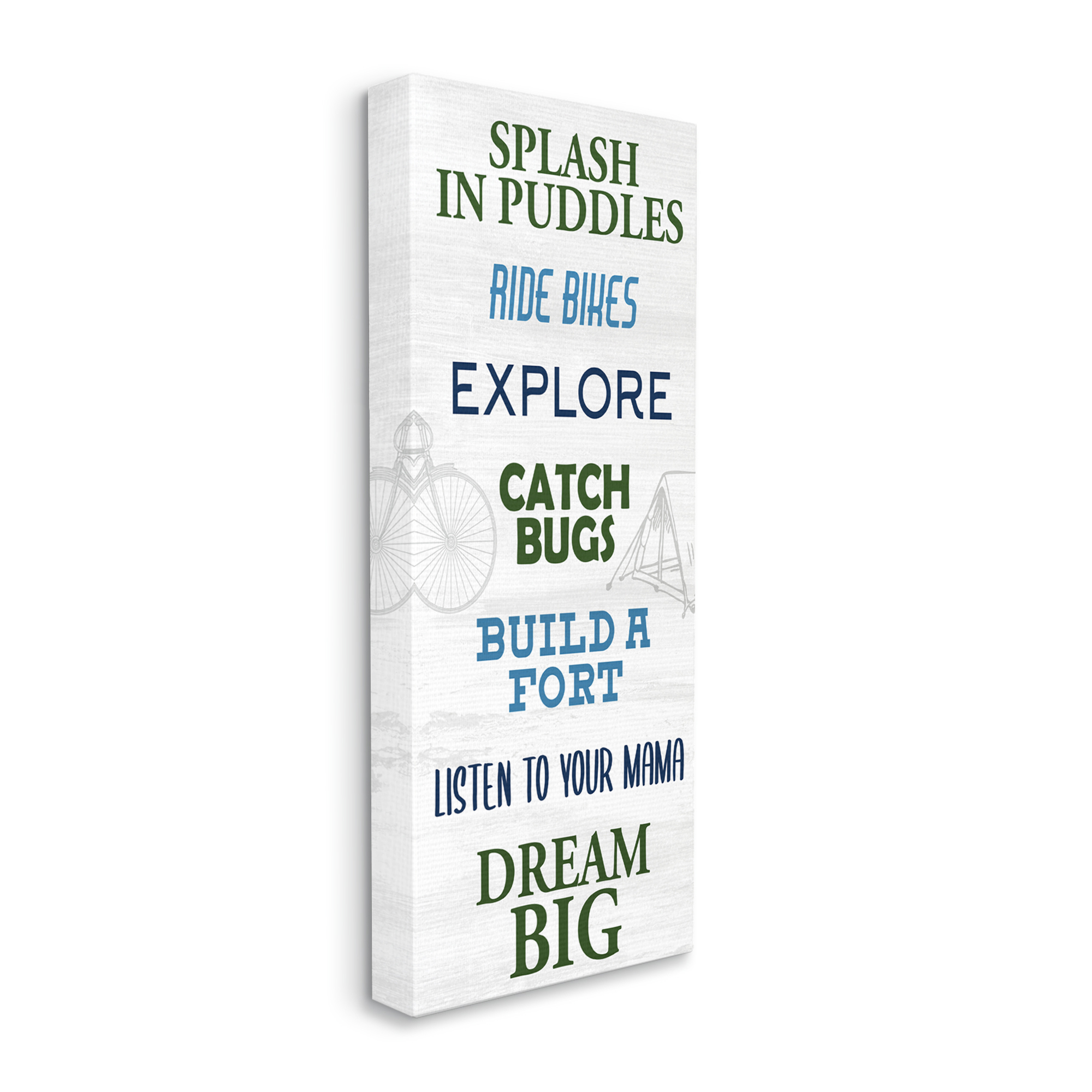 Blue and Green Motivational Quote Canvas Wall Art