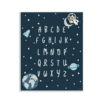 Stupell Industries Outer Space Alphabet Novelty Painting Unframed Art Print Wall Art, 11 x 14
