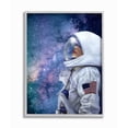 thumbnail image 1 of Stupell Industries Outer Space Astronaut Female Astronaut Lipstick Detail Framed Wall Art Design by Ziwei Li, 16" x 20", Gray Framed, 1 of 8