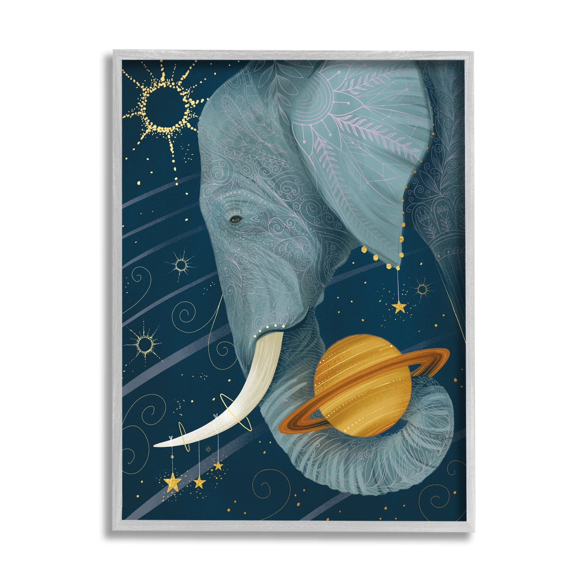 Stupell Industries Outer Space Constellations Elephant Holding Saturn,11 x 14,Designed by Arrolynn Weiderhold