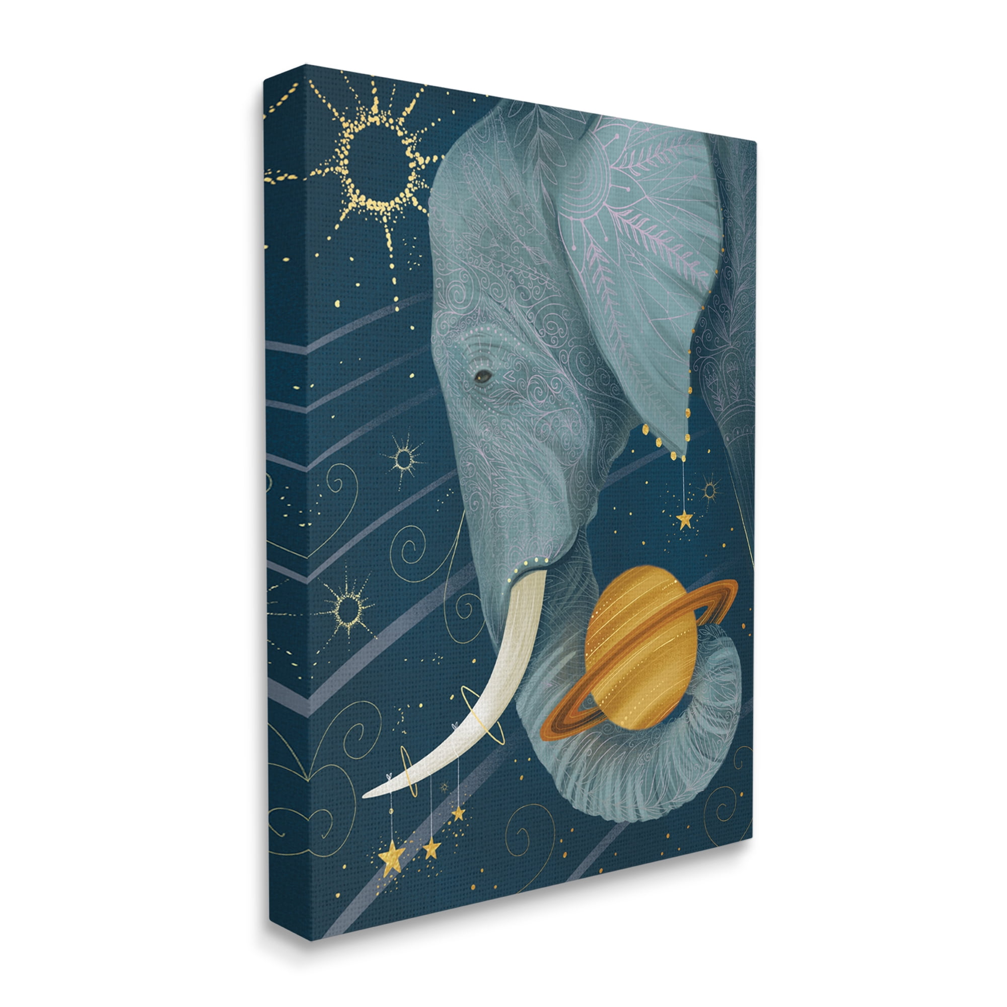 Stupell Industries Outer Space Constellations Elephant Holding Saturn,36 x 48,Designed by Arrolynn Weiderhold