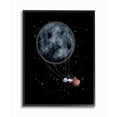 thumbnail image 1 of Stupell Industries Outer Space Moon Balloon Astronaut Space Traveler Framed Wall Art Design by Rachel Nieman, 11" x 14", Black Framed, 1 of 1