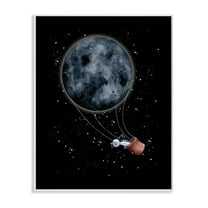 Stupell Industries Outer Space Moon Balloon Astronaut Space Traveler Graphic Art Unframed Art Print Wall Art, 10x15, by Rachel Nieman