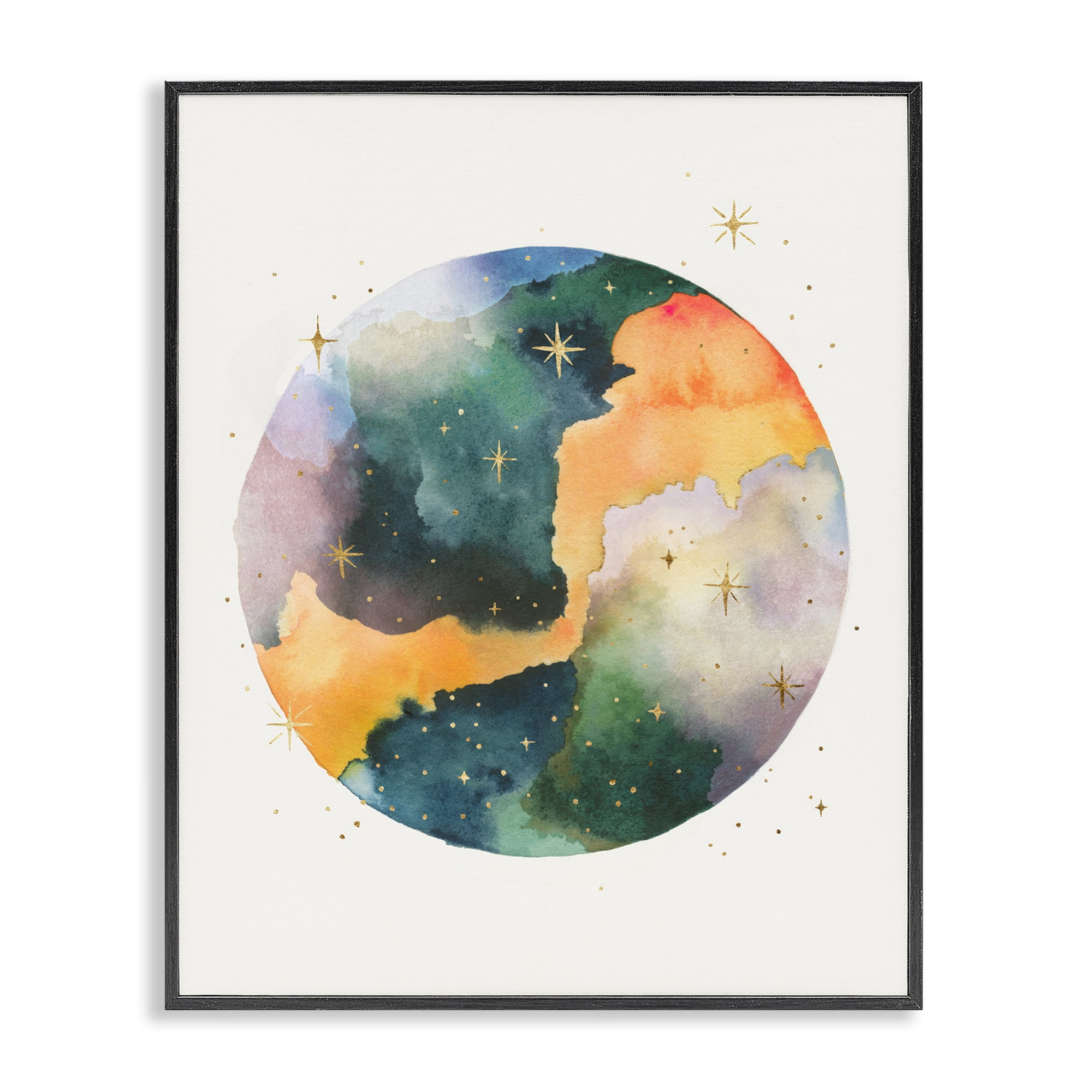 Stupell Industries Outer Space Nebula STEM Painting Black Framed Art Print Wall Art, 11 x 14