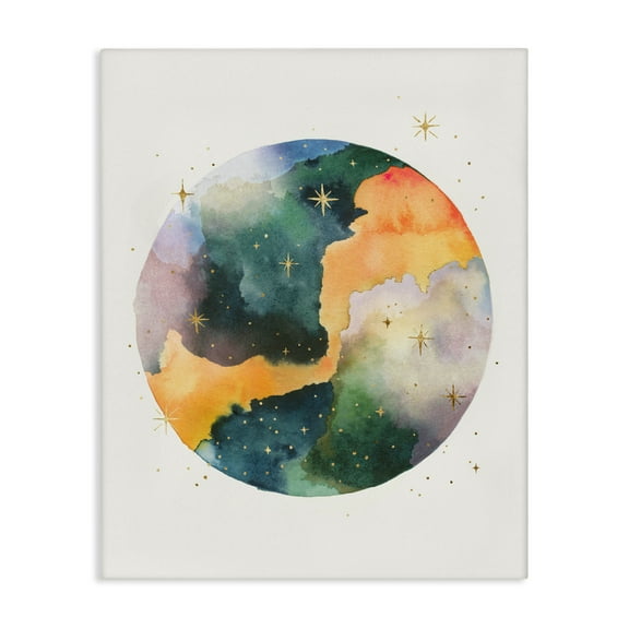 Stupell Industries Outer Space Nebula STEM Painting Wrapped Canvas Art Print Wall Art, 24 x 30