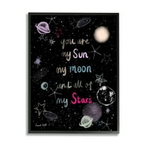 Stupell Industries Outer Space Phrase Typography Painting Black Framed Art Print Wall Art, 11 x 14