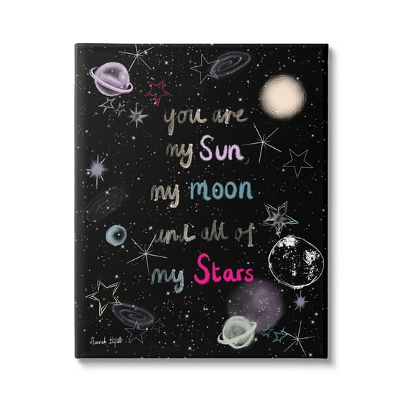 Stupell Industries Outer Space Phrase Typography Painting Gallery Wrapped Canvas Print Wall Art, 16 x 20