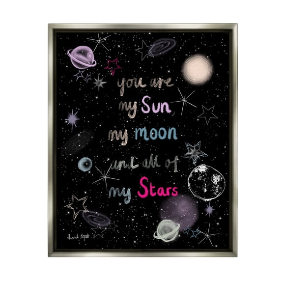 Stupell Industries Outer Space Phrase Typography Painting Gray Floater Framed Art Print Wall Art, 17 x 21