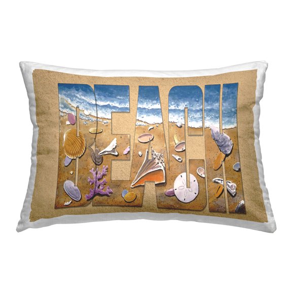 Stupell Industries Outlined Beach Letters Decorative Printed Throw Pillow Design by Art Brands Holdings, LLC..