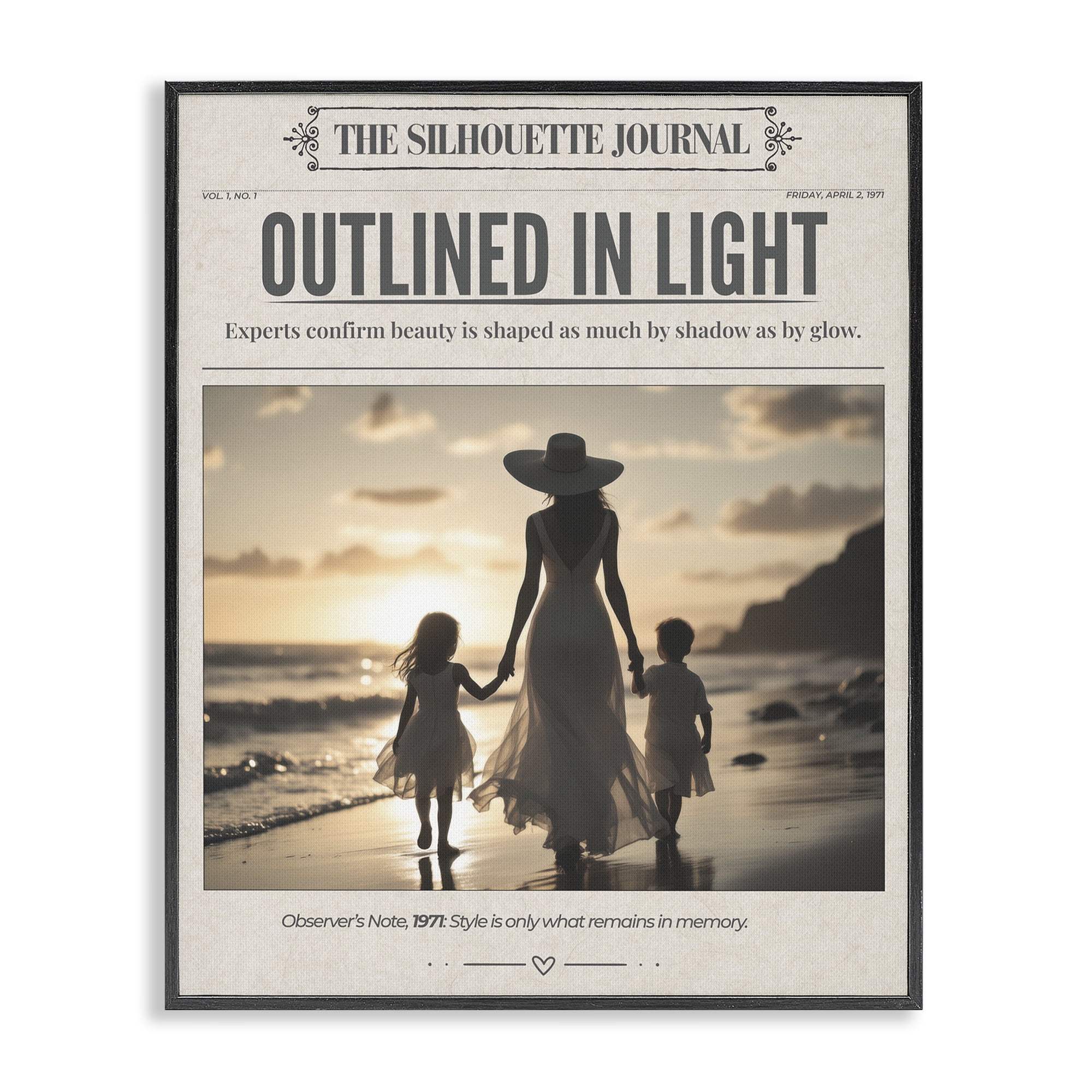Stupell Industries Outlined In Light Newspaper Black Framed Giclee Art, design by A Barefoot Stylist
