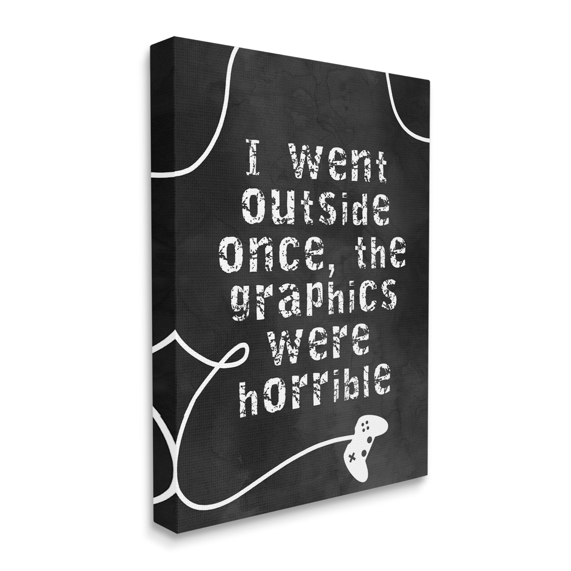 Gray Abstract Gamer Quote Canvas Wall Art, 30 x 40