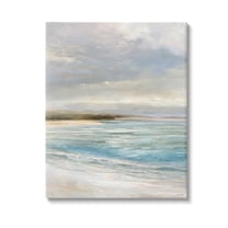 Stupell Industries Overcast Beach Scenery Landscape Painting Gallery Wrapped Canvas Art Print Wall Art, 16 x 20