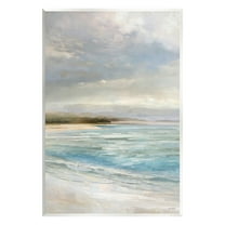 Stupell Industries Overcast Beach Scenery Landscape Painting Unframed Art Print Wall Art, 10 x 15