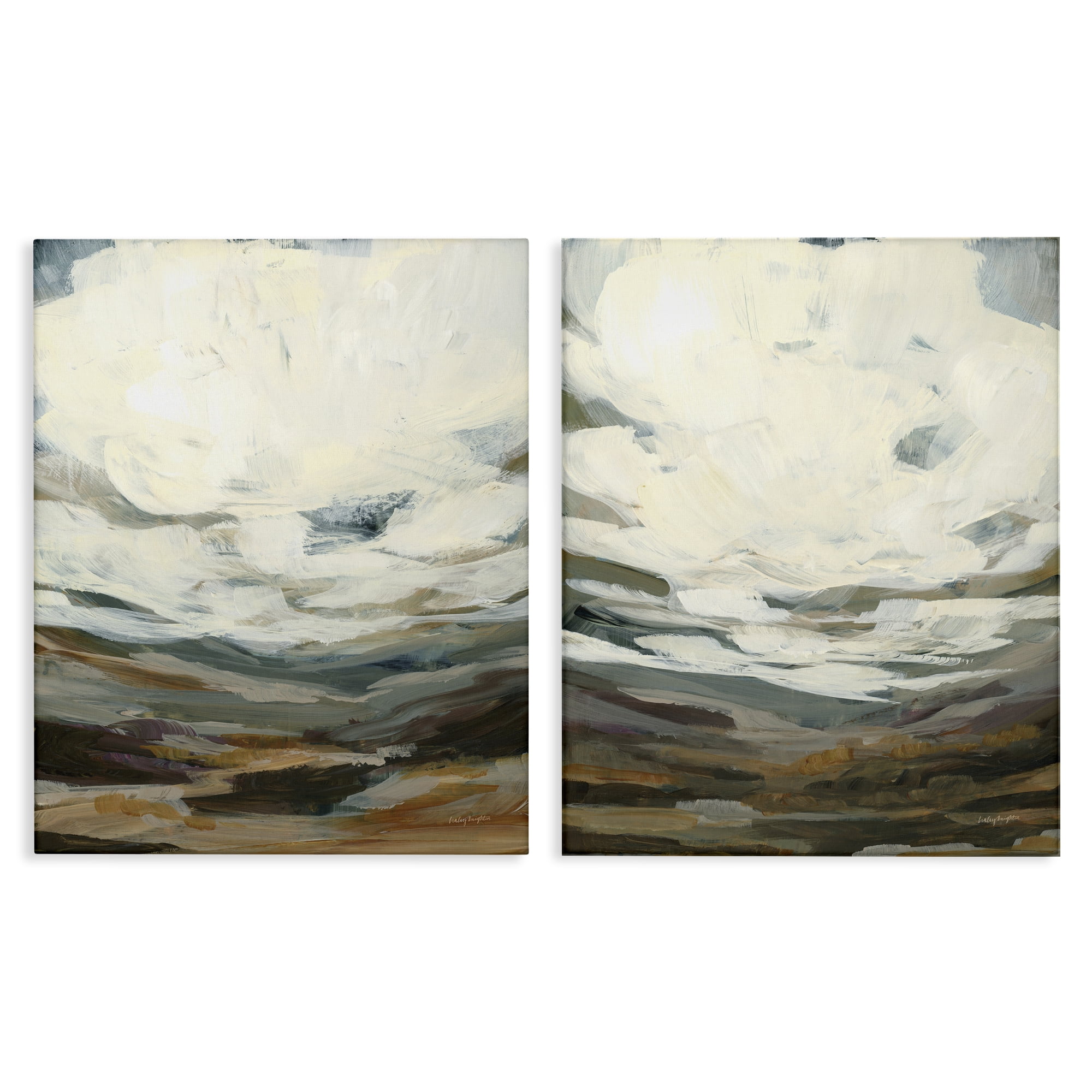 Stupell Industries Overcast Timber Thicket Abstract Painting Wrapped Canvas Art Print Wall Art, 16 x 20, Set of 2