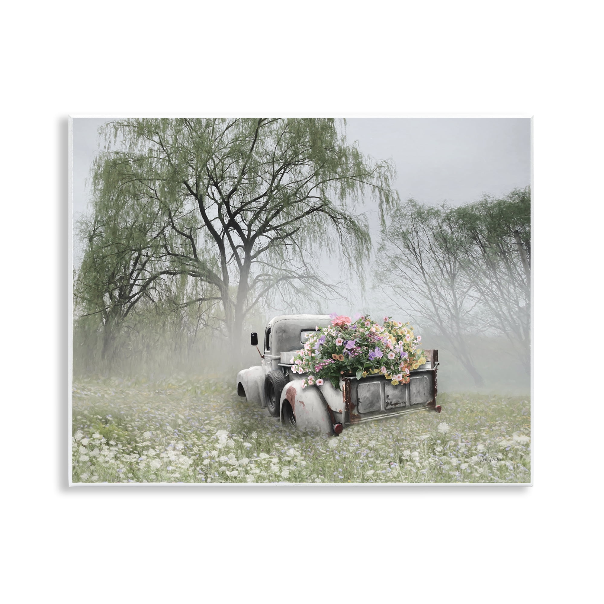 Stupell Industries Overgrown Floral Truck Plants & Flowers Photography Unframed Art Print Wall Art, 14 x 11