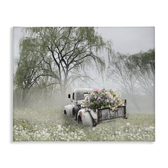 Stupell Industries Overgrown Floral Truck Plants & Flowers Photography Wrapped Canvas Art Print Wall Art, 20 x 16