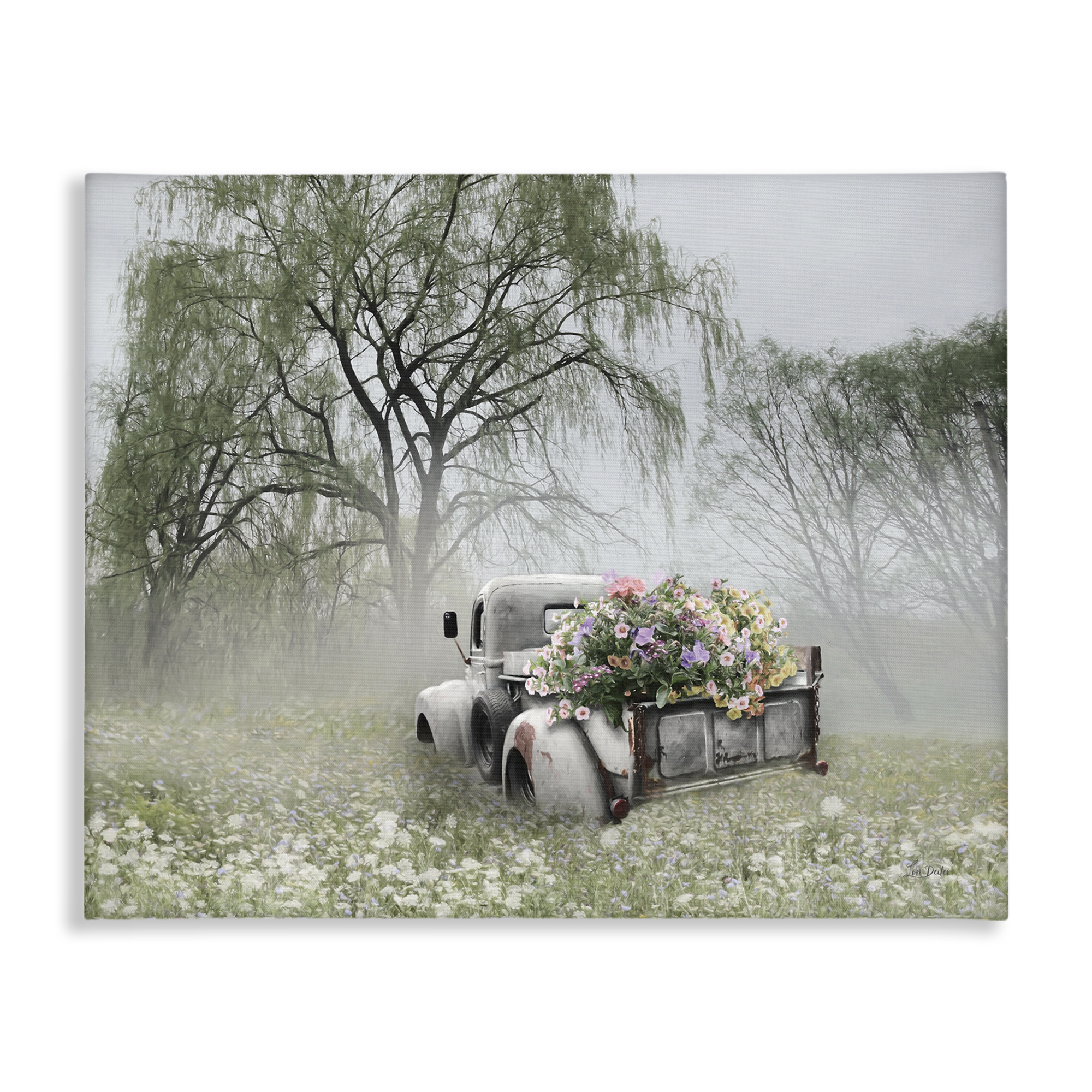 Stupell Industries Overgrown Floral Truck Plants & Flowers Photography Wrapped Canvas Art Print Wall Art, 30 x 24