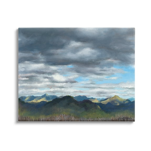 Stupell Industries Overhanging Clouds Rural Mountain Range Peaks Landscape Painting Gallery Wrapped Canvas Print Wall Art, Design by unknown
