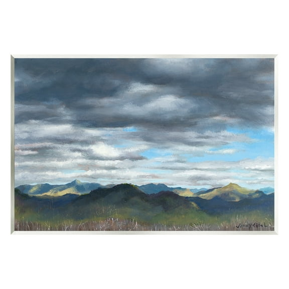 Stupell Industries Overhanging Clouds Rural Mountain Range Peaks Landscape Painting Unframed Art Print Wall Art, Design by unknown