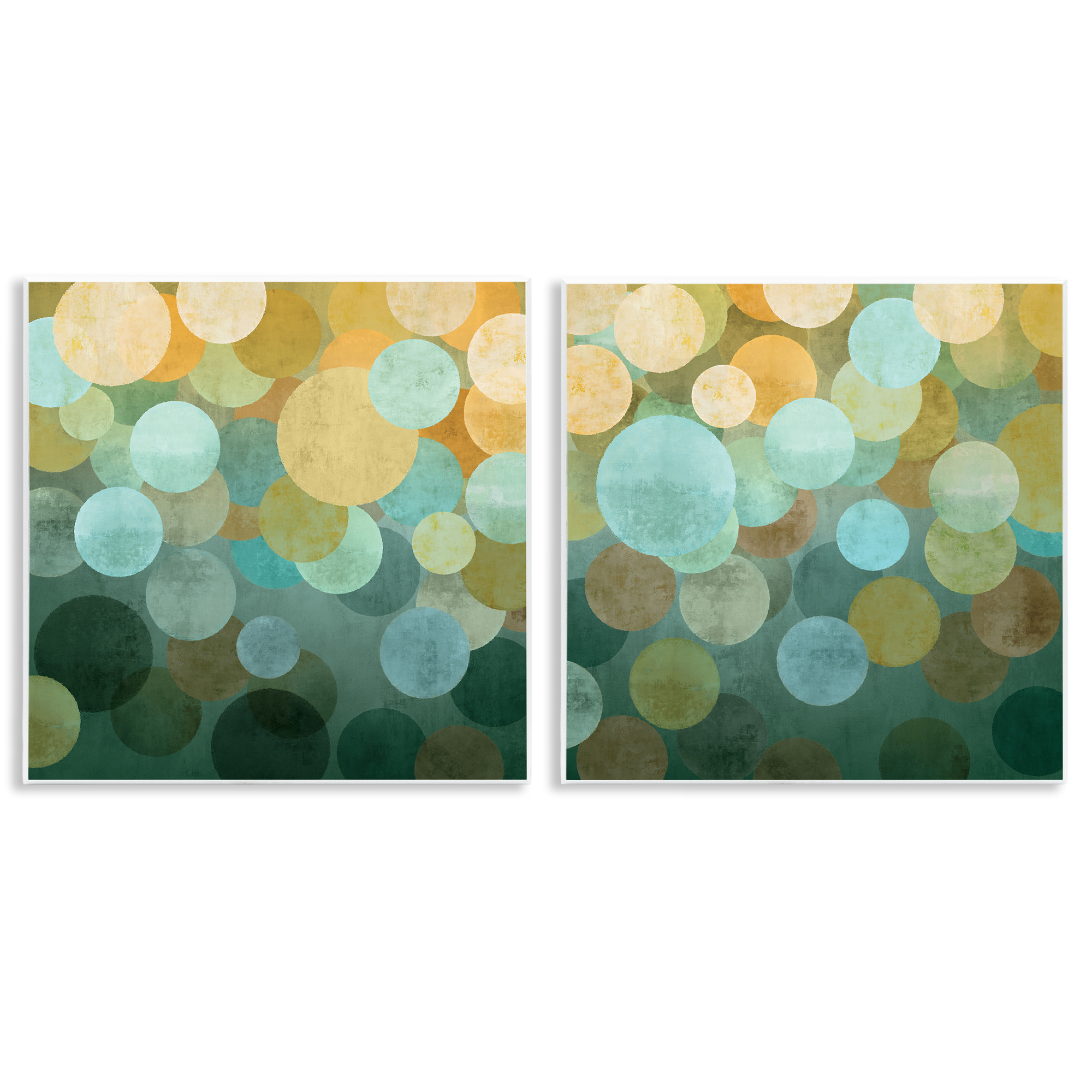 Stupell Industries Overlapping Circles Abstract Abstract Painting Unframed Art Print Wall Art, 12 x 12, Set of 2