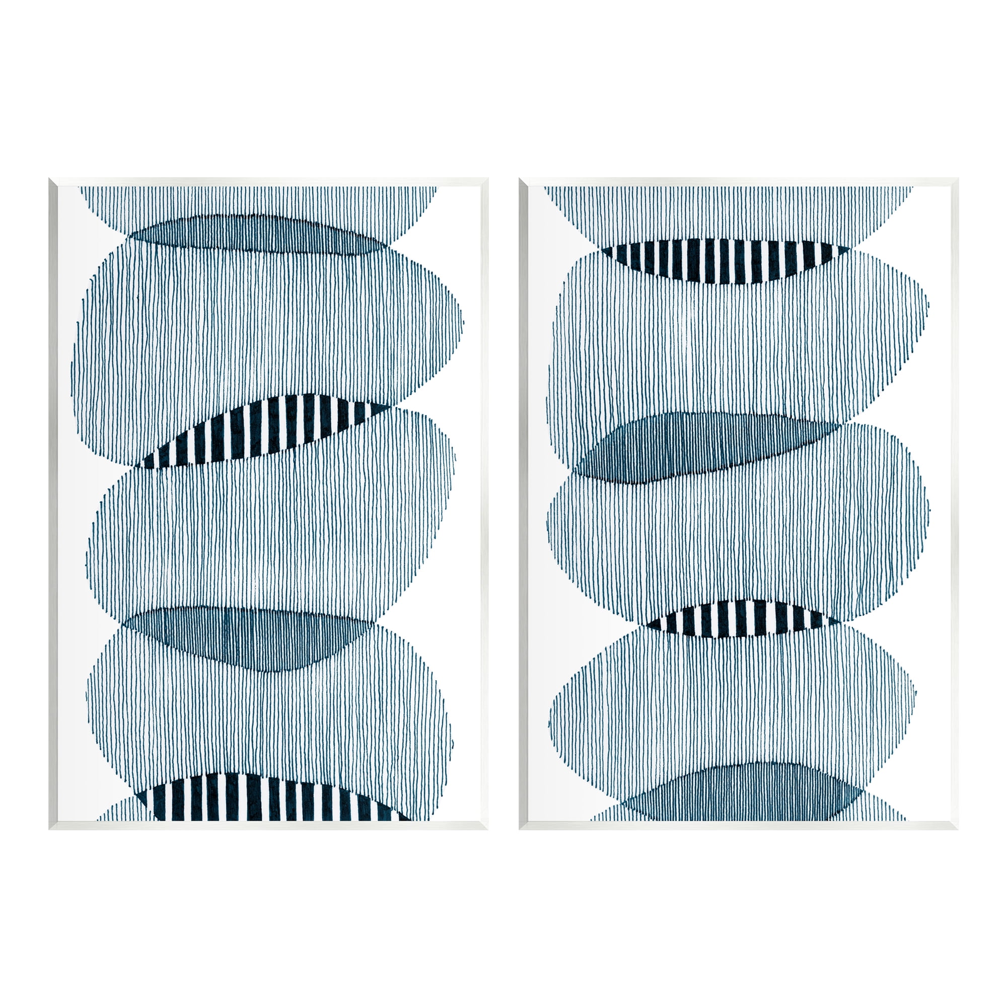 Stupell Industries Overlapping Circles Abstraction Abstract Painting Unframed Art Print Wall Art, 10 x 15, Set of 2