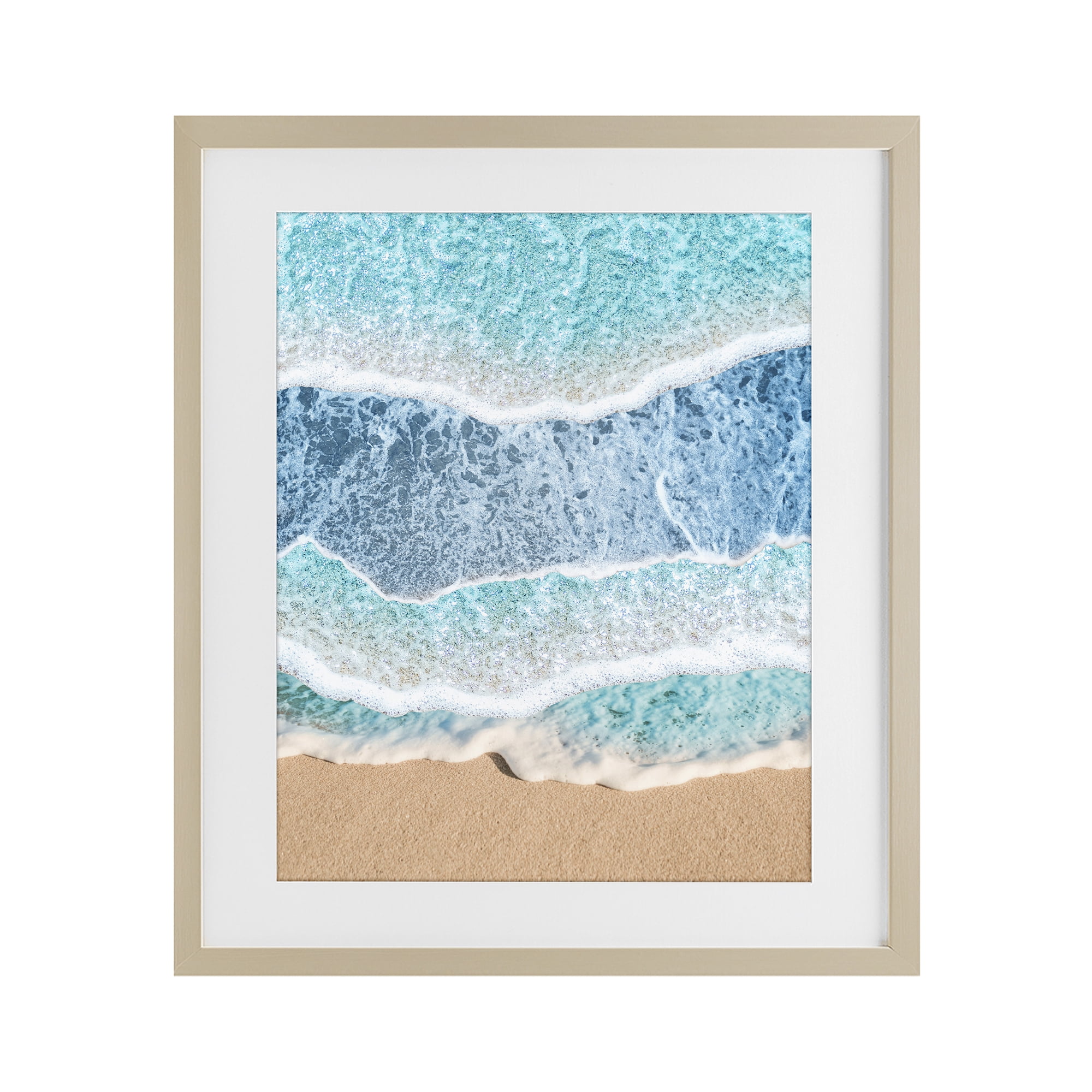 Stupell Industries Overlapping Shore Waves Birch Framed Print Under Glass, design by Jesse Keith