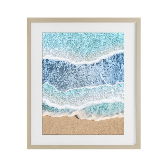Stupell Industries Contemporary Overlapping Shore Waves Birch Framed Print Under Glass, 17 x 21, by Jesse Keith