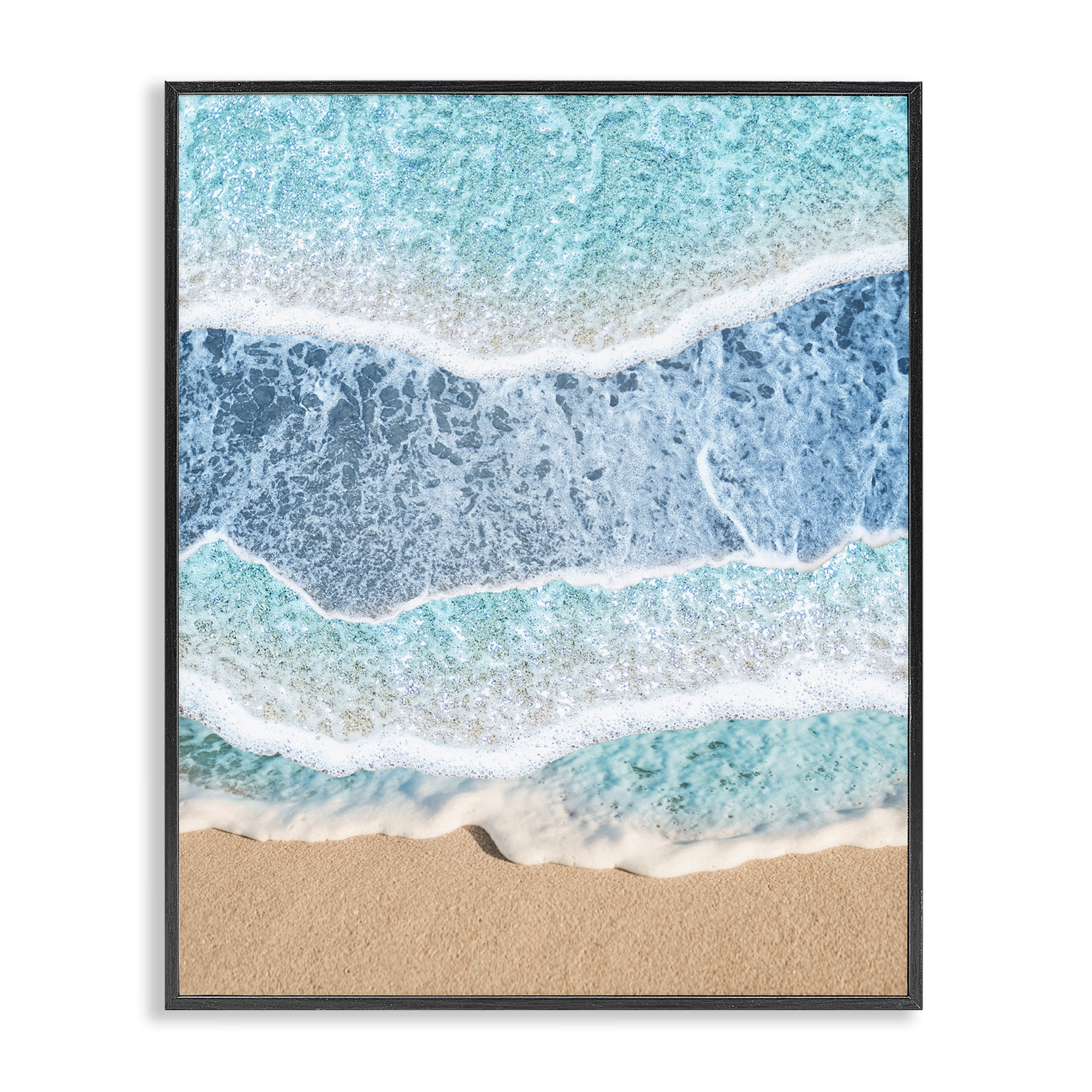Stupell Industries Overlapping Shore Waves Black Framed Giclee Art, design by Jesse Keith