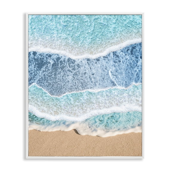Stupell Industries Contemporary Overlapping Shore Waves White Framed Giclee Art, 16 x 20, by Jesse Keith