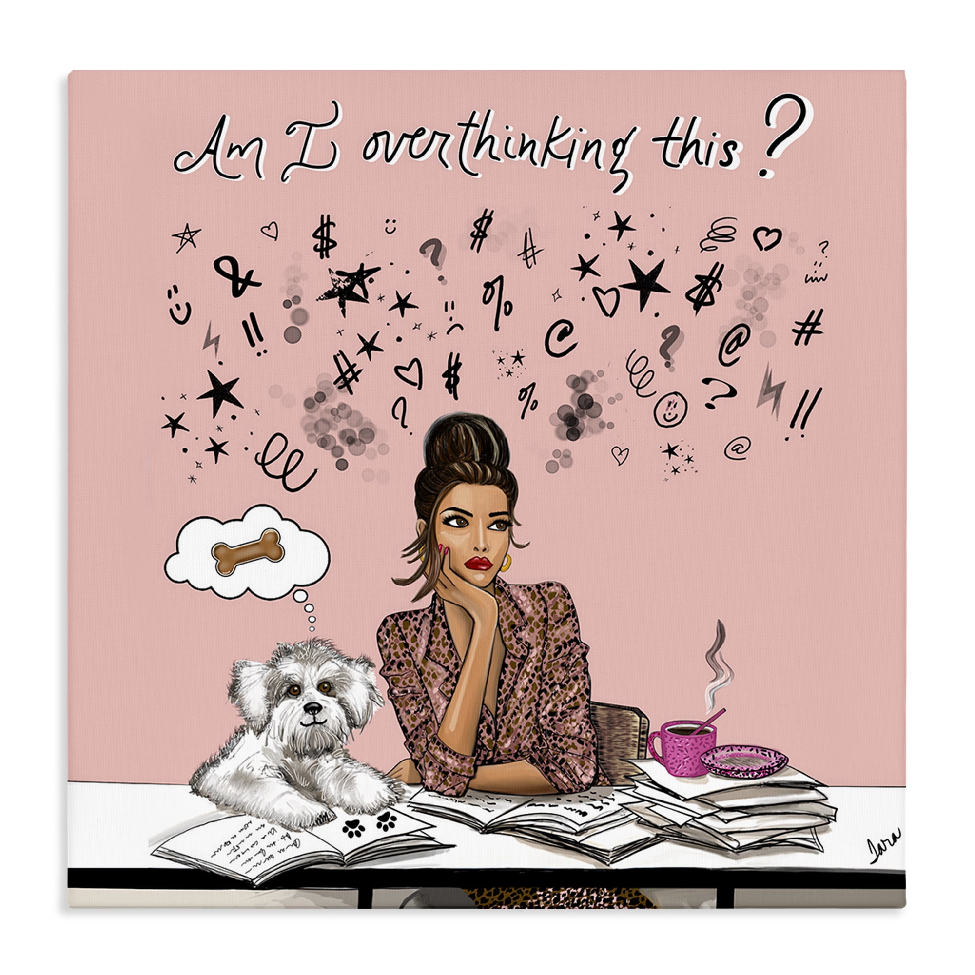Stupell Industries Overthinking Reflection with Puppy Canvas Wall Art, design by Tara Boone