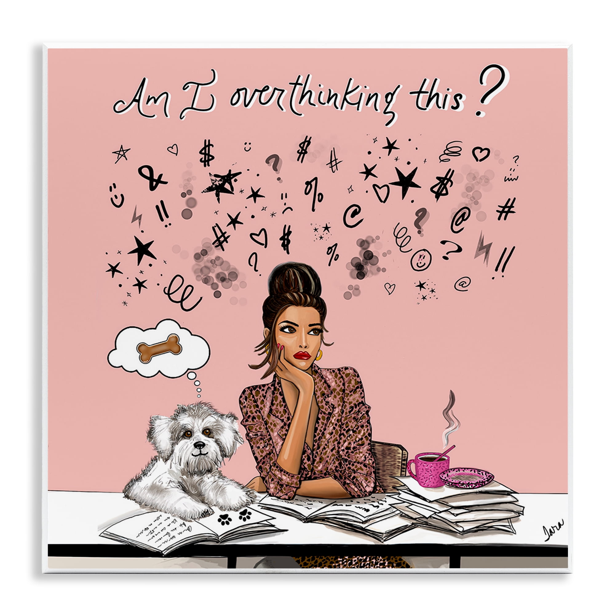 Stupell Industries Overthinking Reflection with Puppy Wall Plaque Art, design by Tara Boone